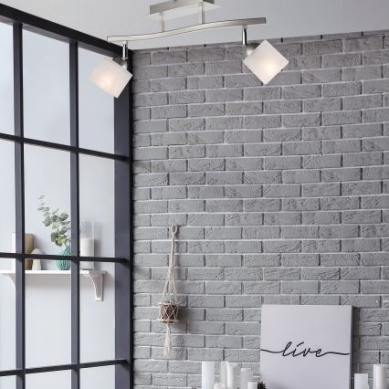 Foco KLARA 2xE14/40W/230V cromado mate