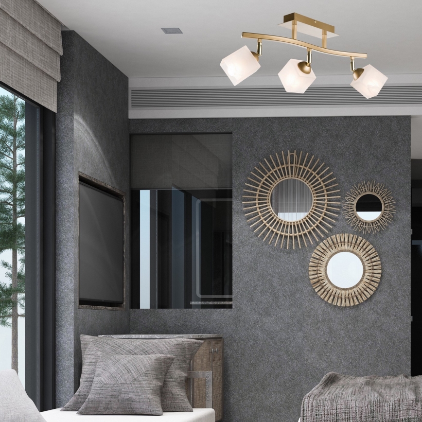 Foco KLARA 3xE14/40W/230V dourado