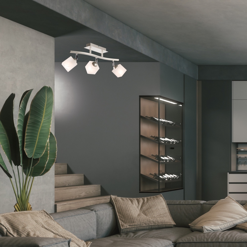 Foco KLARA 3xE14/60W/230V cromado mate