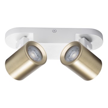 Foco LAURIN 2xGU10/10W/230V latão/branco