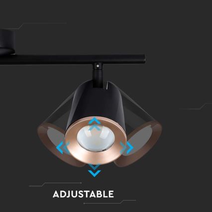 Foco LED 3xLED/5W/230V 3000K preto
