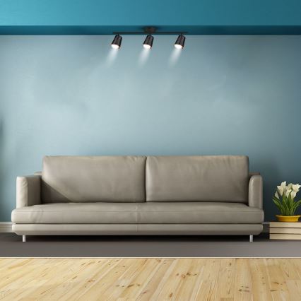 Foco LED 3xLED/5W/230V 4000K preto