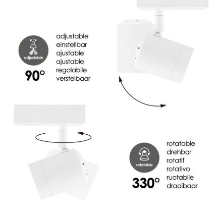 Foco LED com regulação MANU 1xGU10/5,8W/230V branco