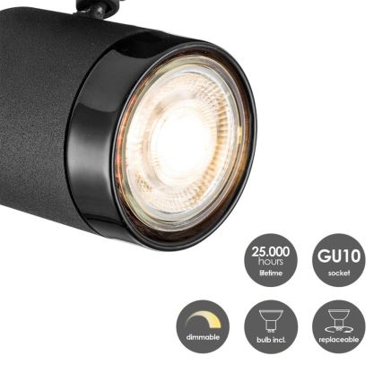 Foco LED com regulação MANU 1xGU10/5,8W/230V preto