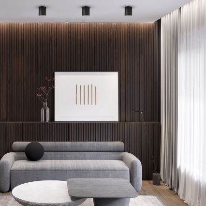 Foco LED GEORGE 1xE27/6W/230V diâmetro 11 cm preto