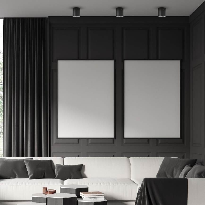 Foco LED GEORGE 1xE27/6W/230V diâmetro 11 cm preto