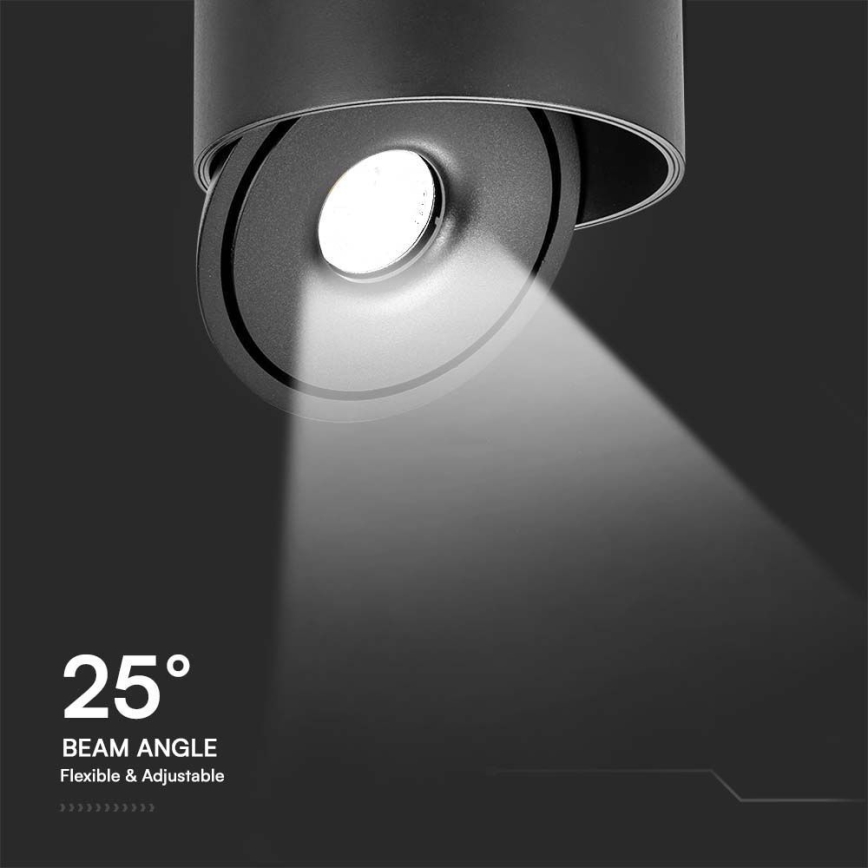LED Flexível foco LED/20W/230V 3000/4000/6400K CRI 90 preto