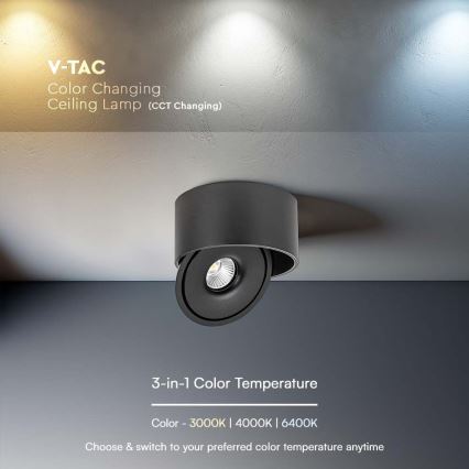 LED Flexível foco LED/28W/230V 3000/4000/6400K CRI 90 preto