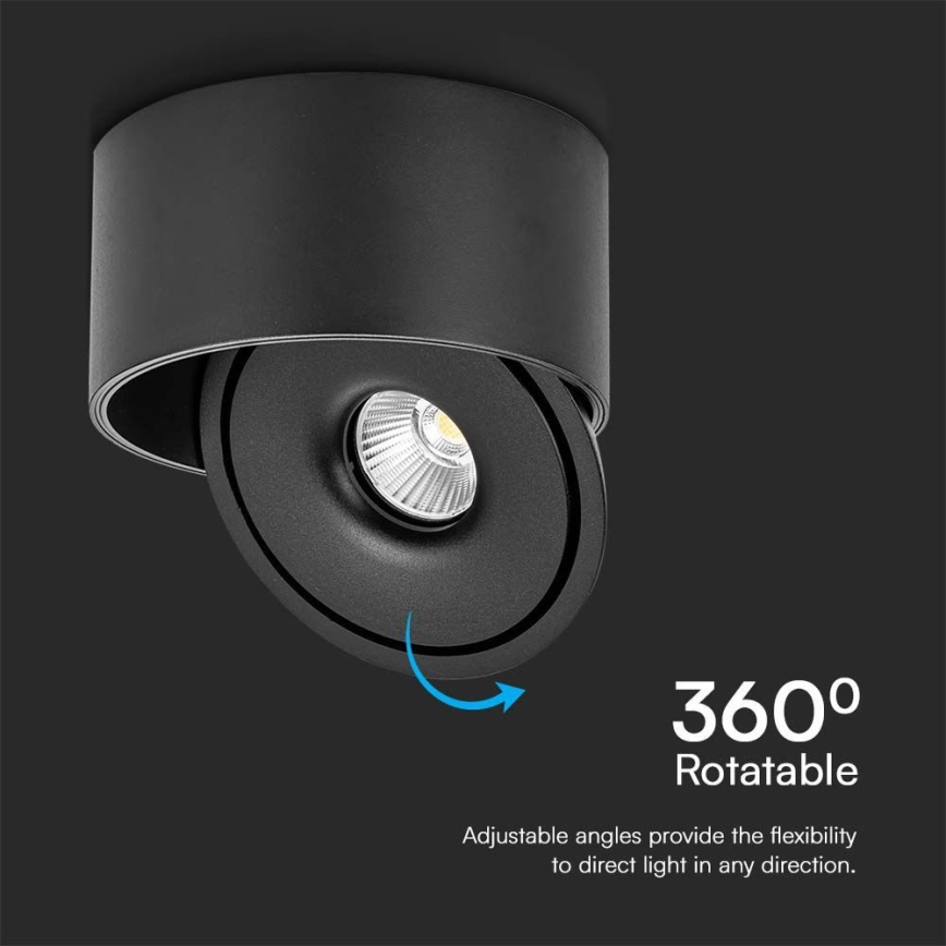LED Flexível foco LED/28W/230V 3000/4000/6400K CRI 90 preto