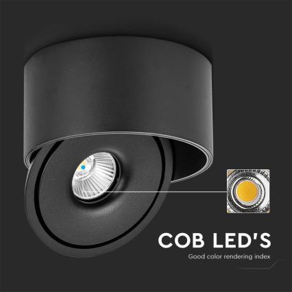 LED Flexível foco LED/28W/230V 3000/4000/6400K CRI 90 preto