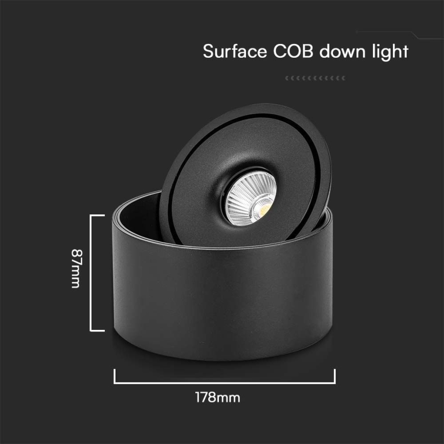 LED Flexível foco LED/28W/230V 3000/4000/6400K CRI 90 preto