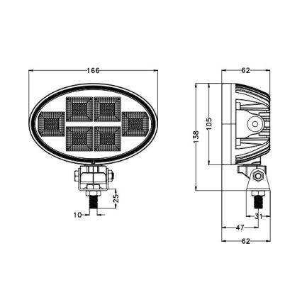 Foco LED para carro BLACK LED/150W/10-30V IP69 5700K oval