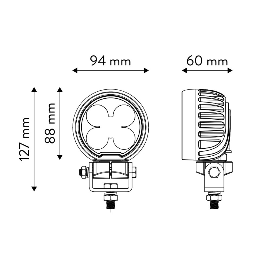 Foco LED para carro BLACK LED/50W/10-30V IP69 5700K redondo