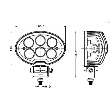 Foco LED para carro BLACK LED/60W/10-30V IP69 5700K oval