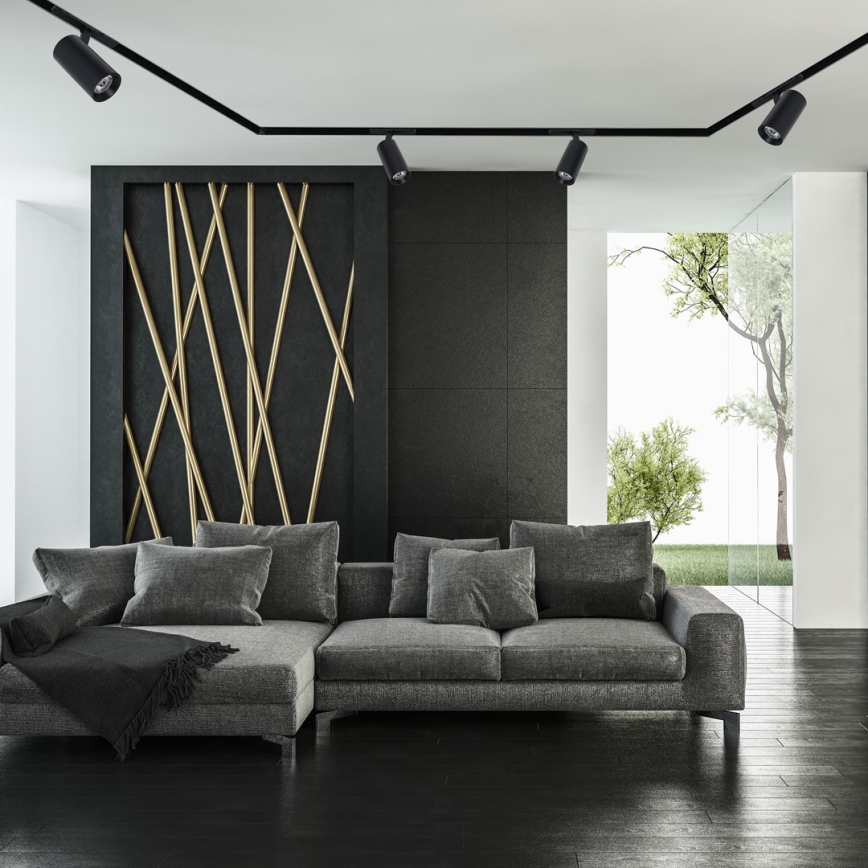 Foco LED para sistema de carril MAGNETIC TRACK LED/10W/48V 3000K preto