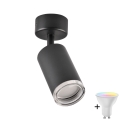 Foco LED RGBW dimerizável para casa de banho TURYN 1xGU10/4,8W/230V 3000K IP44 preto + controlo remoto