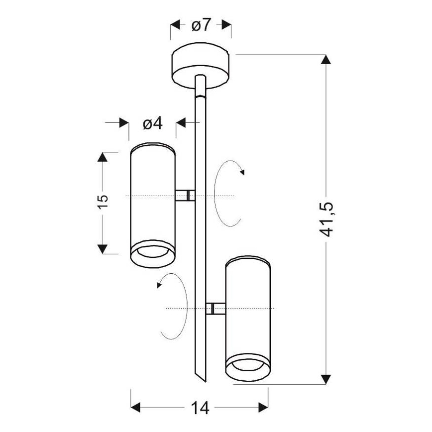 Foco LED TUBA 2xLED/10W/230V preto