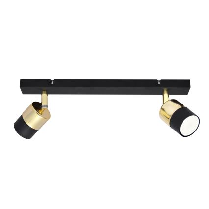 Foco LED TUBSSON 2xGU10/4,8W/230V preto/dourada