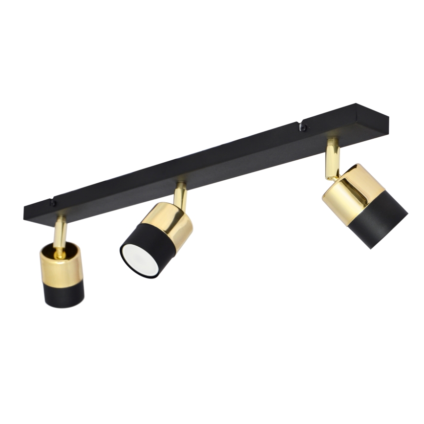 Foco LED TUBSSON 3xGU10/4,8W/230V preto/dourada