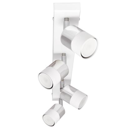 Foco LED TUBSSON 4xGU10/4,8W/230V branco/cromado brilhante