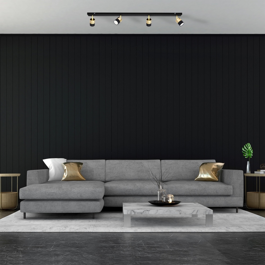 Foco LED TUBSSON 4xGU10/4,8W/230V preto/dourada