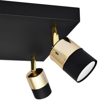 Foco LED TUBSSON 4xGU10/4,8W/230V preto/dourada