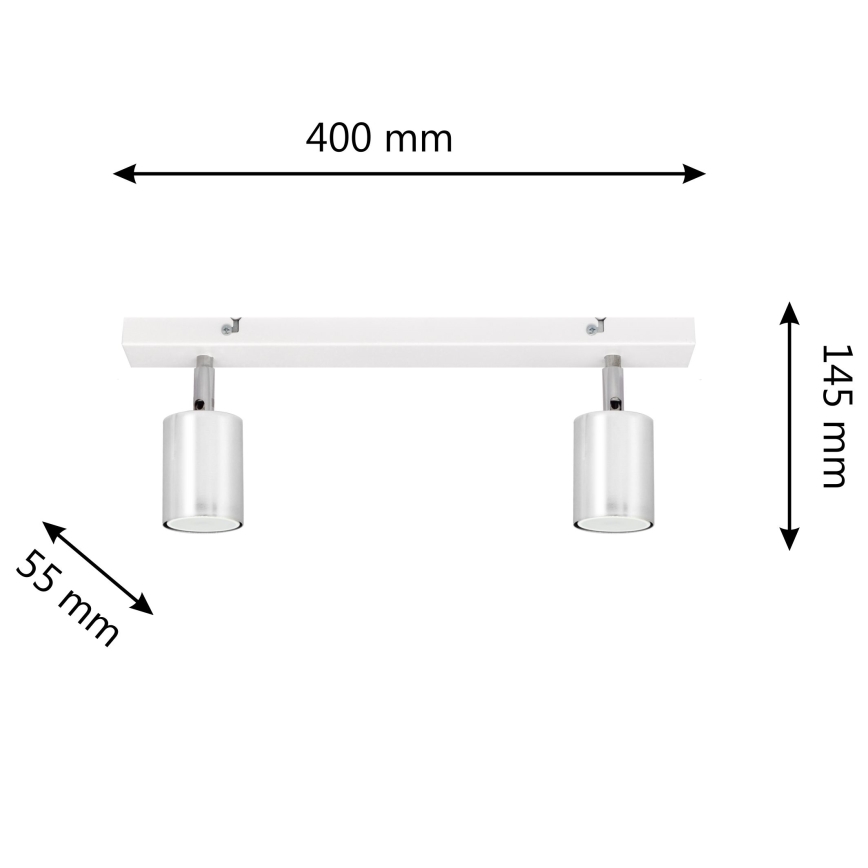 Foco LED TUNE 2xGU10/4,8W/230V cromado mate/branco