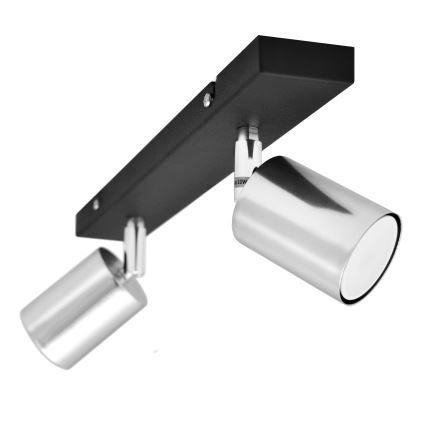 Foco LED TUNE 2xGU10/4,8W/230V cromado mate/preto