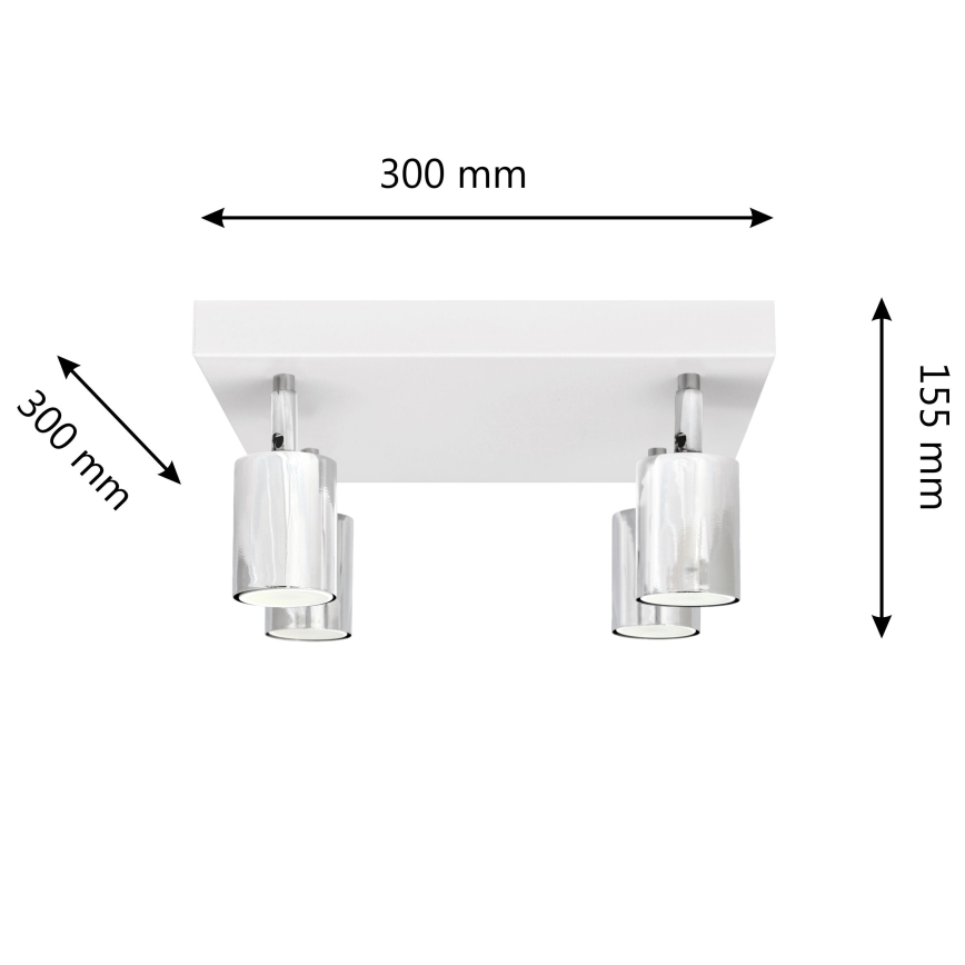 Foco LED TUNE 4xGU10/4,8W/230V cromado mate/branco