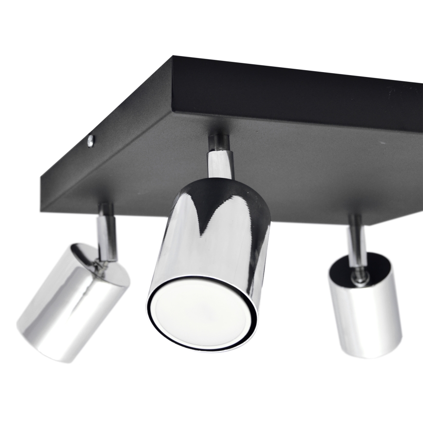 Foco LED TUNE 4xGU10/4,8W/230V cromado mate/preto