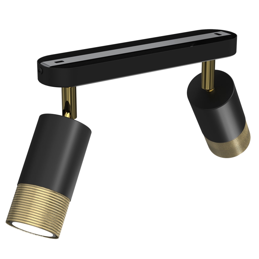 Foco LINK 2xGU10/8W/230V preto/latão