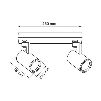 Foco LYNX 2xGU10/10W/230V preto