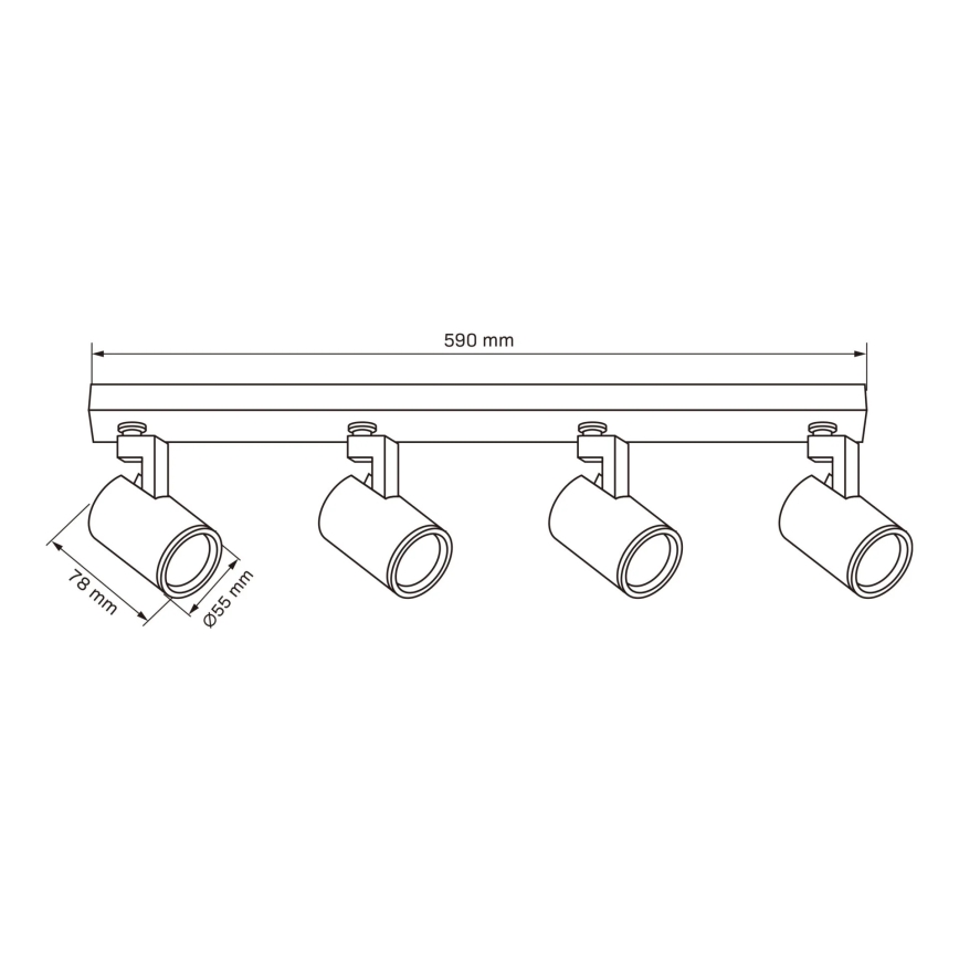 Foco LYNX 4xGU10/10W/230V preto