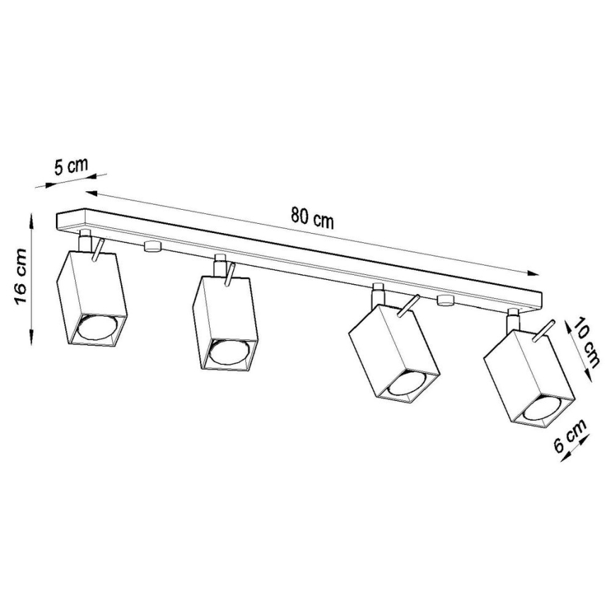 Foco MERIDA 4xGU10/40W/230V preto antigo