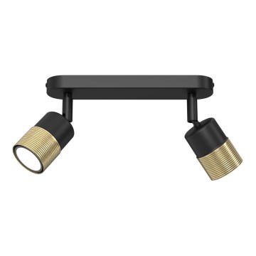 Foco MIZU 2xGU10/8W/230V preto/latão