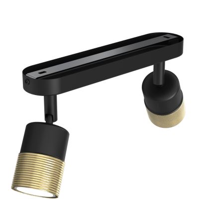 Foco MIZU 2xGU10/8W/230V preto/latão