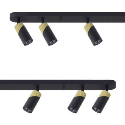 Foco NEO 6xGU10/8W/230V preto/dourada