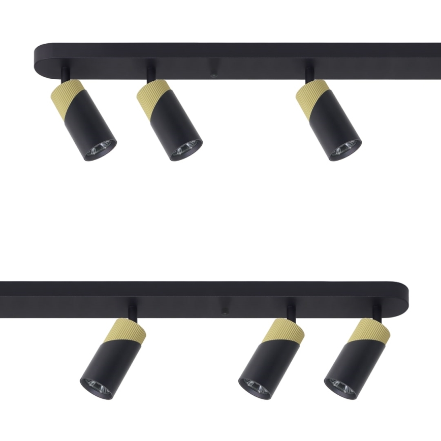 Foco NEO 6xGU10/8W/230V preto/dourada