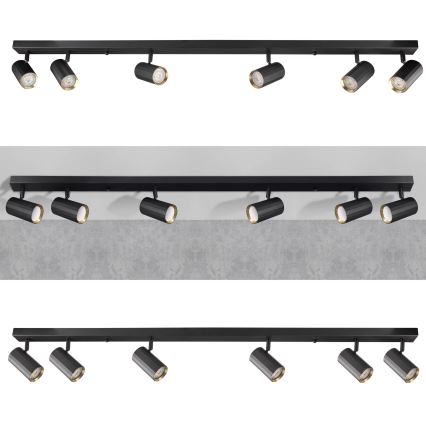 Foco NICEA 6xGU10/10W/230V preto