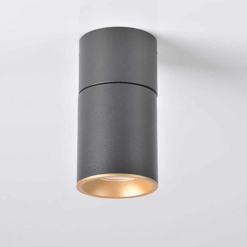 Foco NIXA 1xGU10/10W/230V preto/dourada