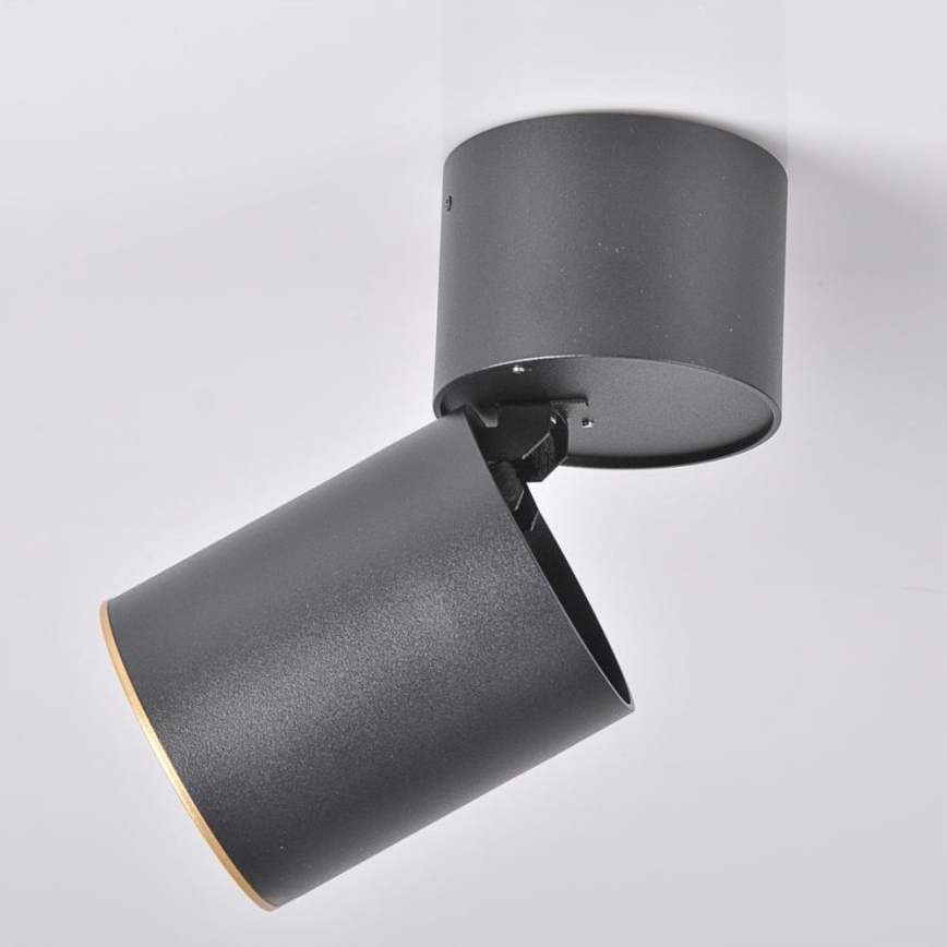 Foco NIXA 1xGU10/10W/230V preto/dourada