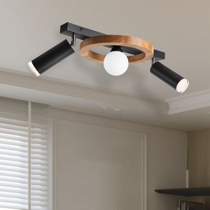 Foco OTIS 1xG9/5W/230V + 2xE27/15W/230V carvalho