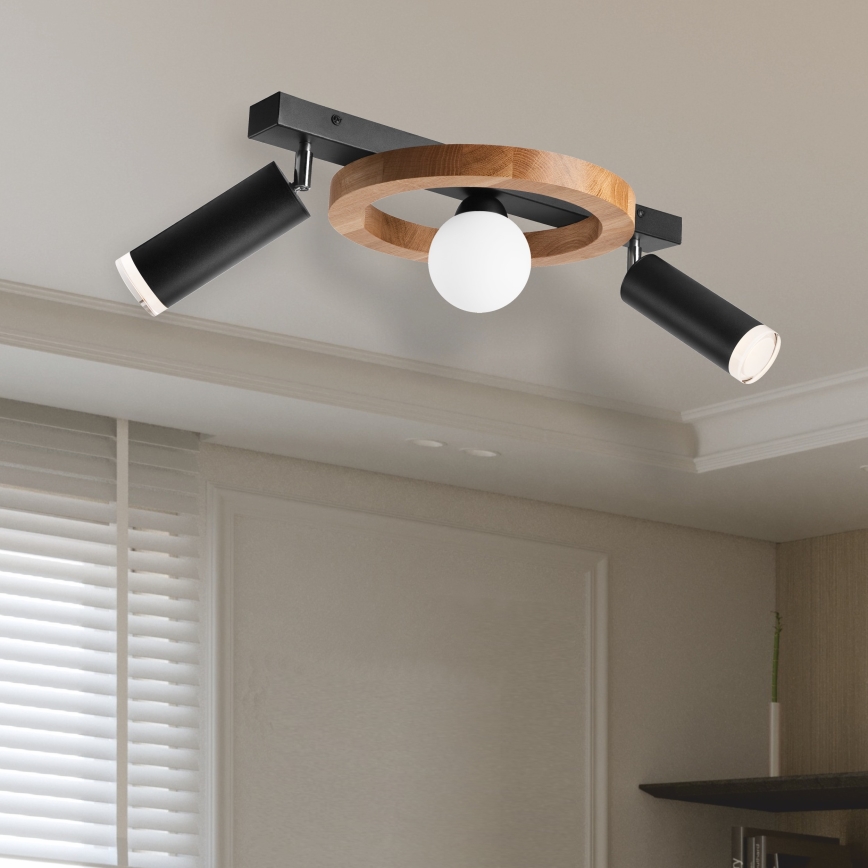 Foco OTIS 1xG9/5W/230V + 2xE27/15W/230V carvalho