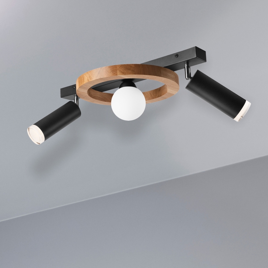 Foco OTIS 1xG9/5W/230V + 2xE27/15W/230V carvalho