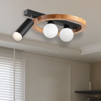 Foco OTIS 2xG9/5W/230V + 1xE27/15W/230V carvalho