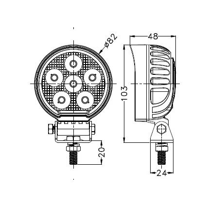 Foco para carro LED BLACK LED/24W/10-30V IP69 5700K redondo