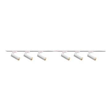 Foco para sistema de carril FADO 6xGU10/10W/230V + 2x1 m sistema ferroviário branco