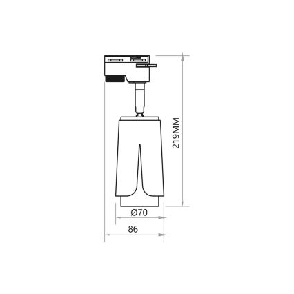 Foco para sistema de carril FLOR 1xGU10/8W/230V preto
