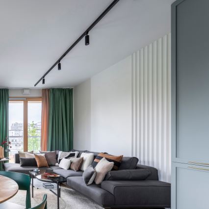 Foco para sistema de carril MARIBEL 3xGU10/10W/230V +1 m sistema de carril preto