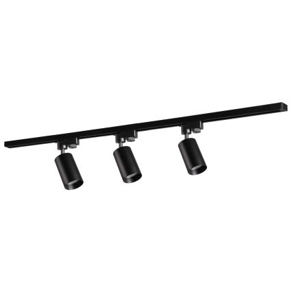 Foco para sistema de carril MARIBEL 3xGU10/10W/230V +1 m sistema de carril preto
